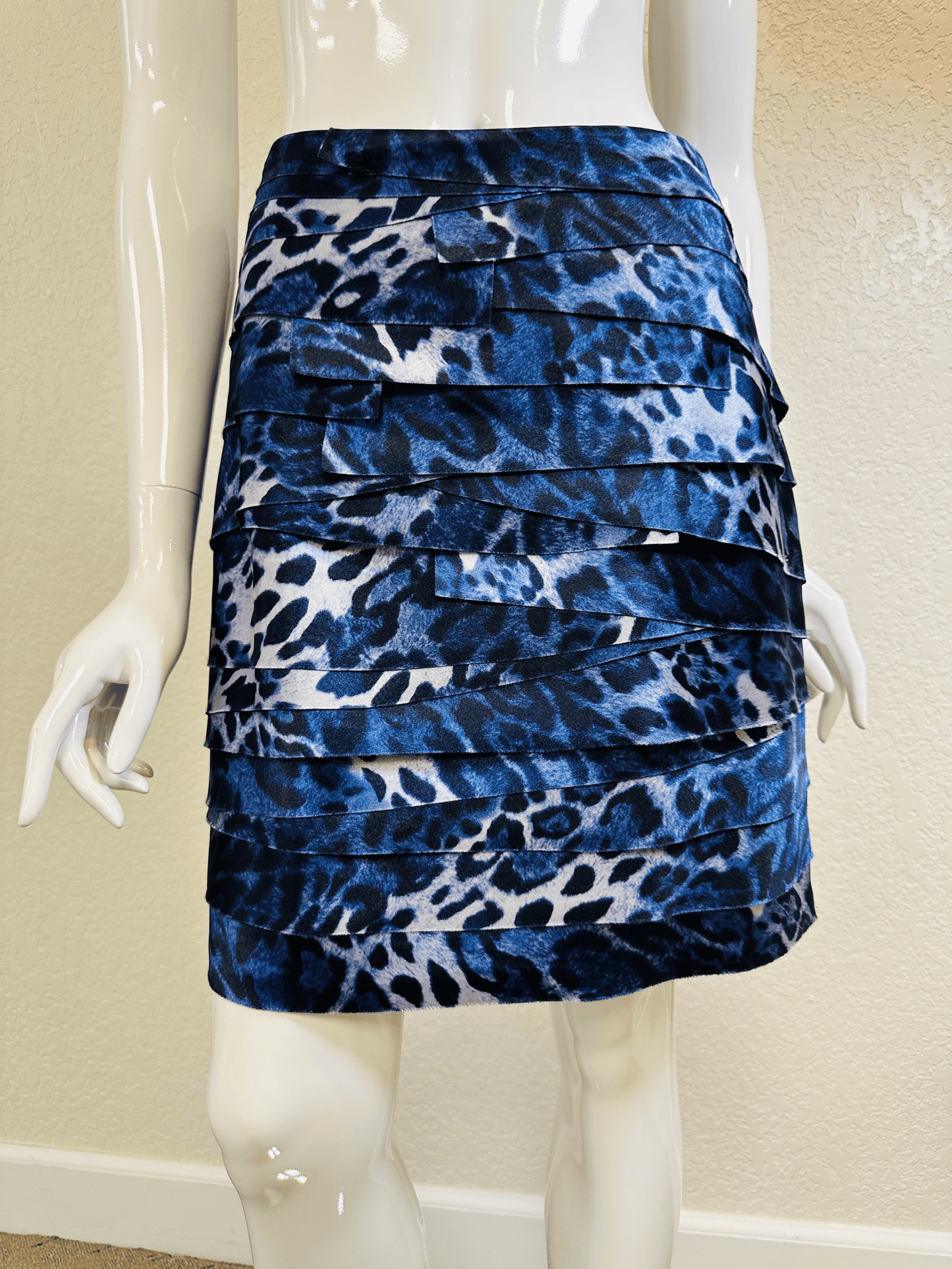 Bebe Blue Animal Print Skirt