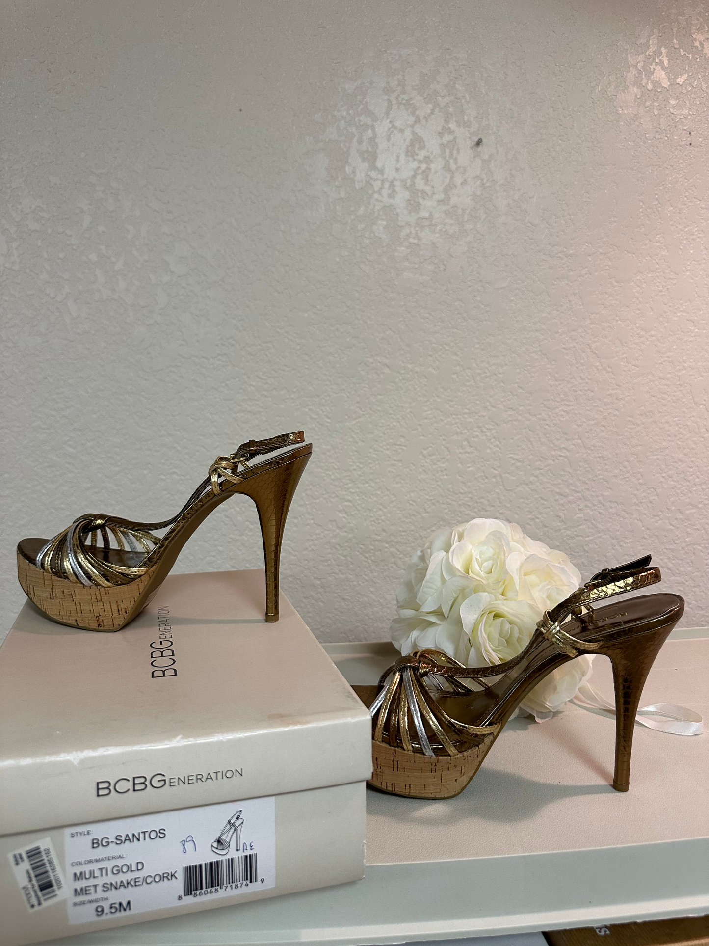 BCBG Multi Snake Cork Sandal