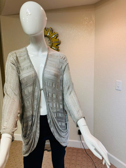 Alice & Olivia Nearly Sheer Silver Grey cardigan