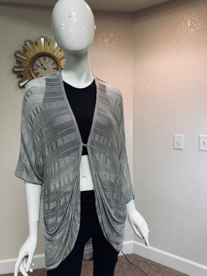Alice & Olivia Nearly Sheer Silver Grey cardigan