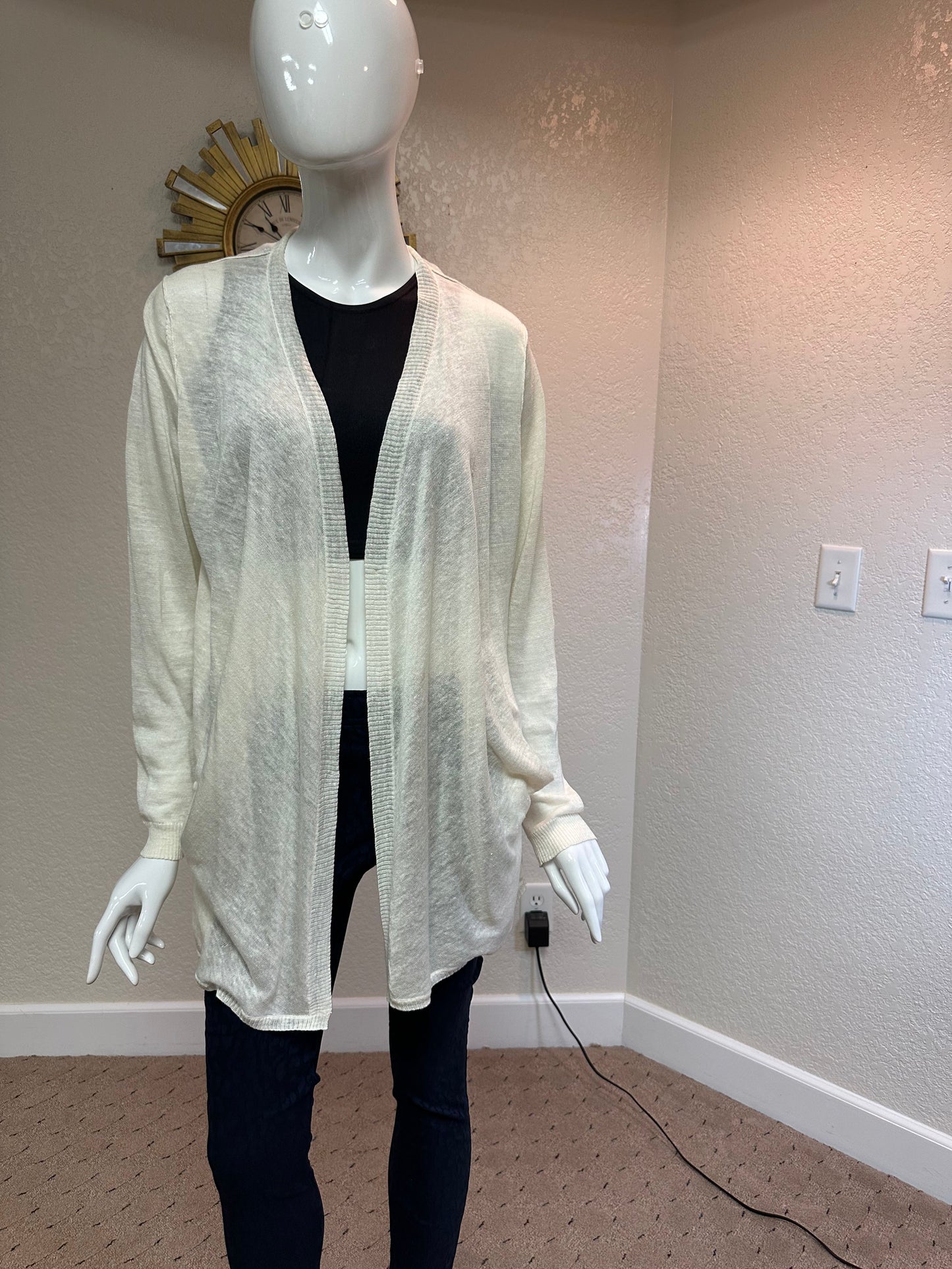 Banana Republic nearly sheer cream cardigan