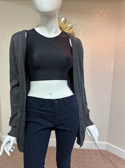 XXL Grey Cardigan W/Crocheted back