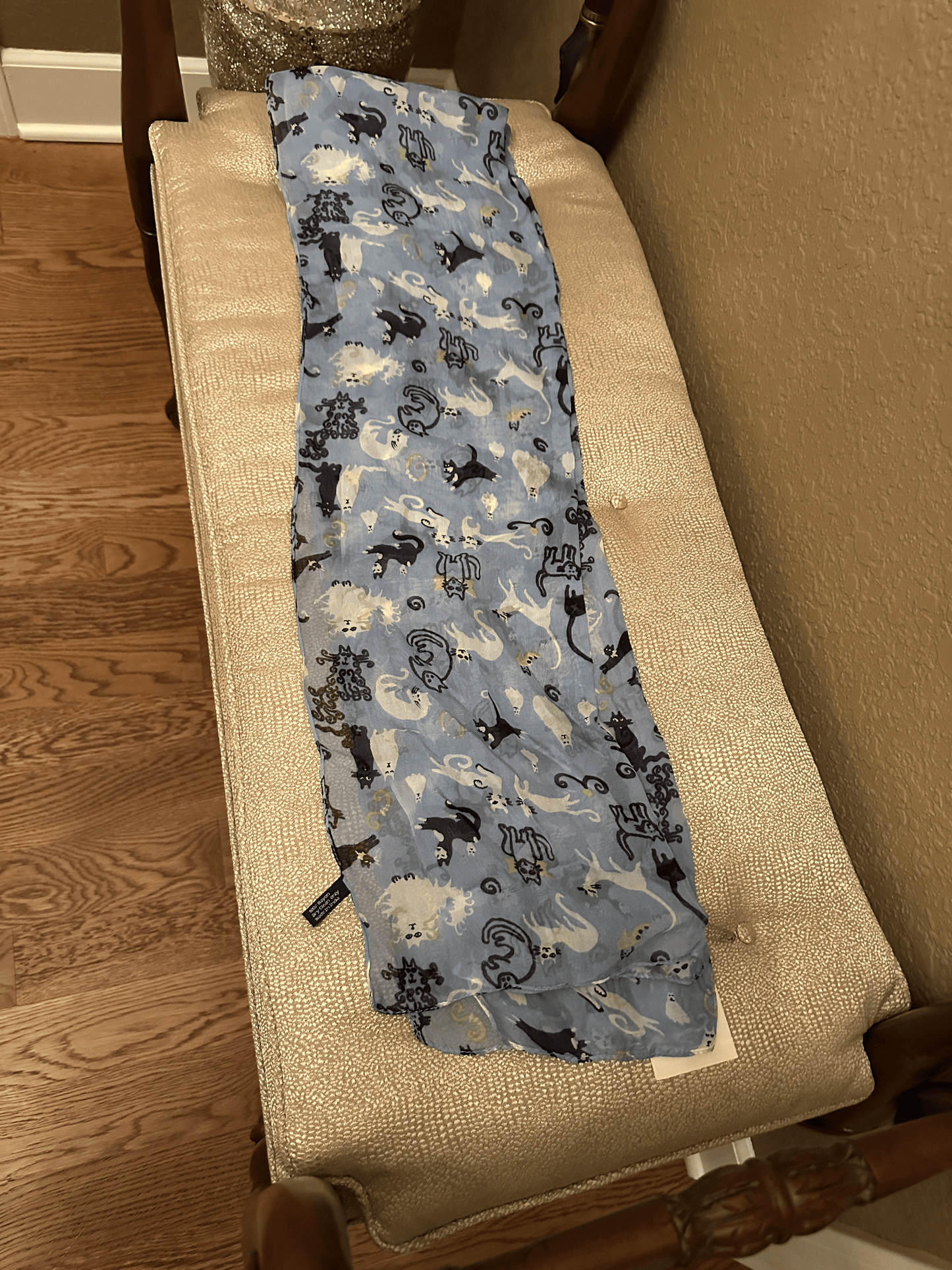 ZaZou Blue Black And White Scarf