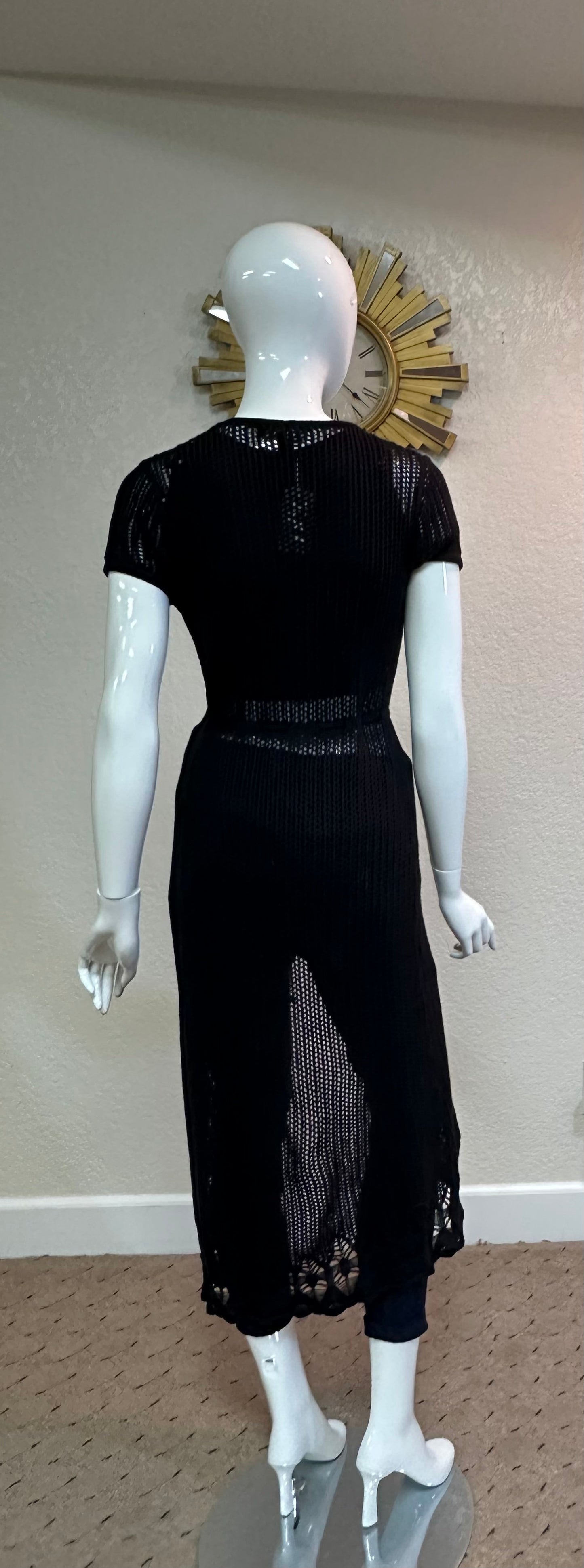 Forever XX! BIk crocheted Sheer Midi Duster