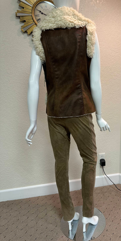 BcBg Mocha Ultra Suede Skinny with Bottom Side Slit