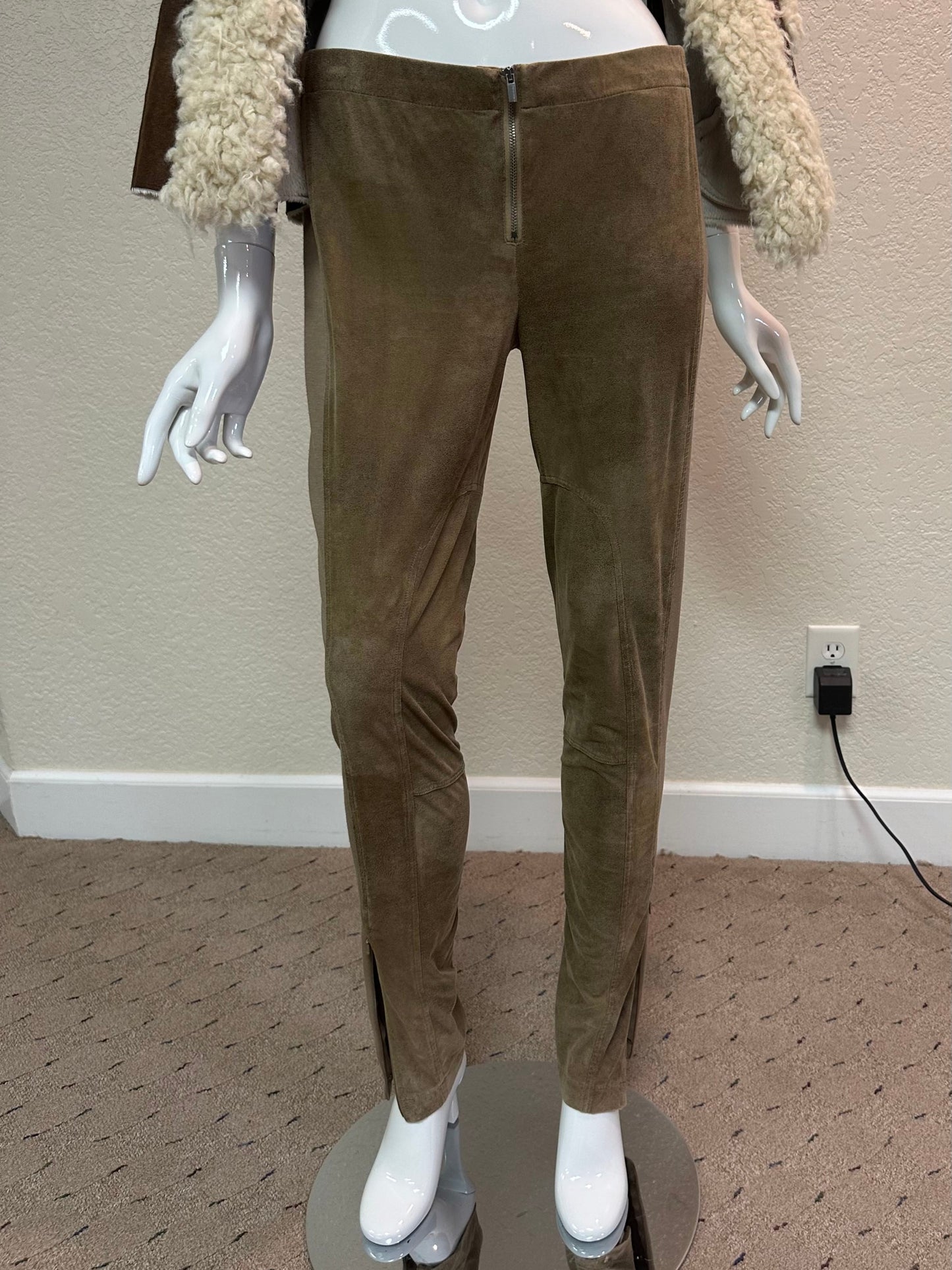 BcBg Mocha Ultra Suede Skinny with Bottom Side Slit