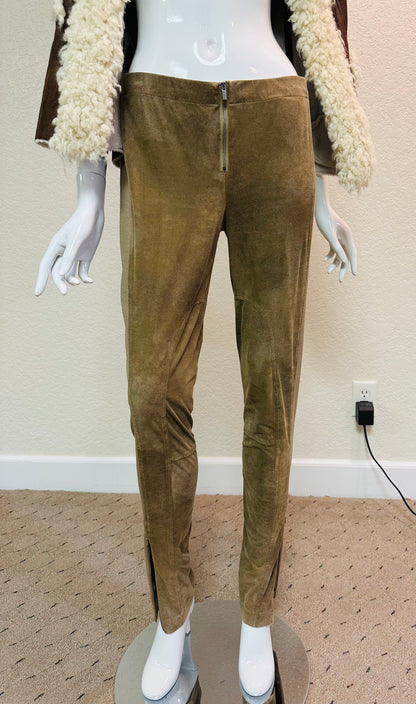 BcBg Mocha Ultra Suede Skinny with Bottom Side Slit