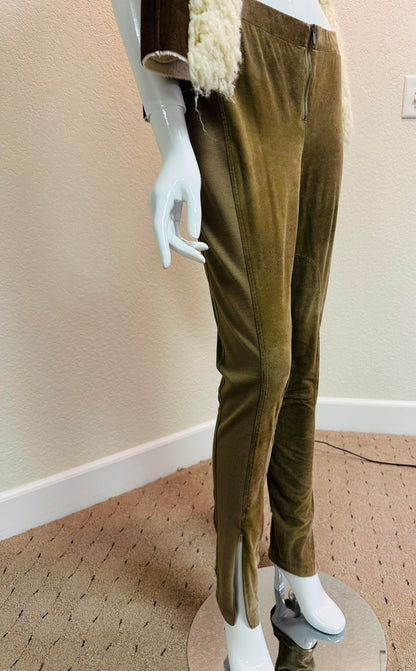 BcBg Mocha Ultra Suede Skinny with Bottom Side Slit