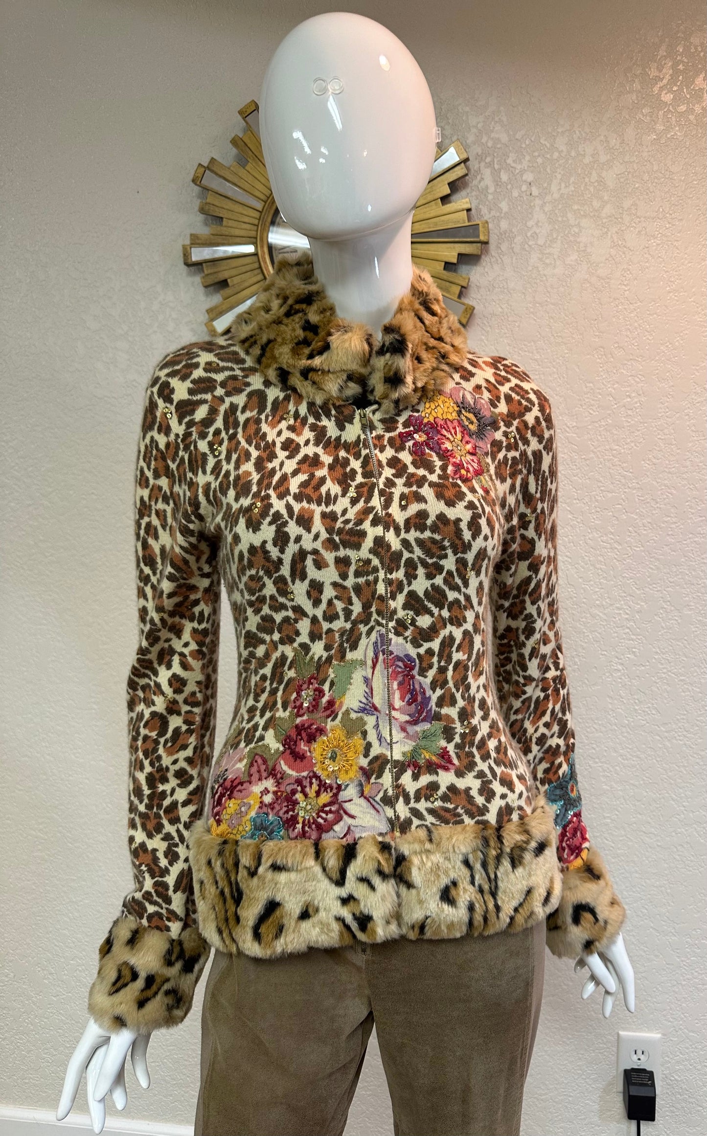 Till The End- Animal Print w/Sequins Top w/Zipper