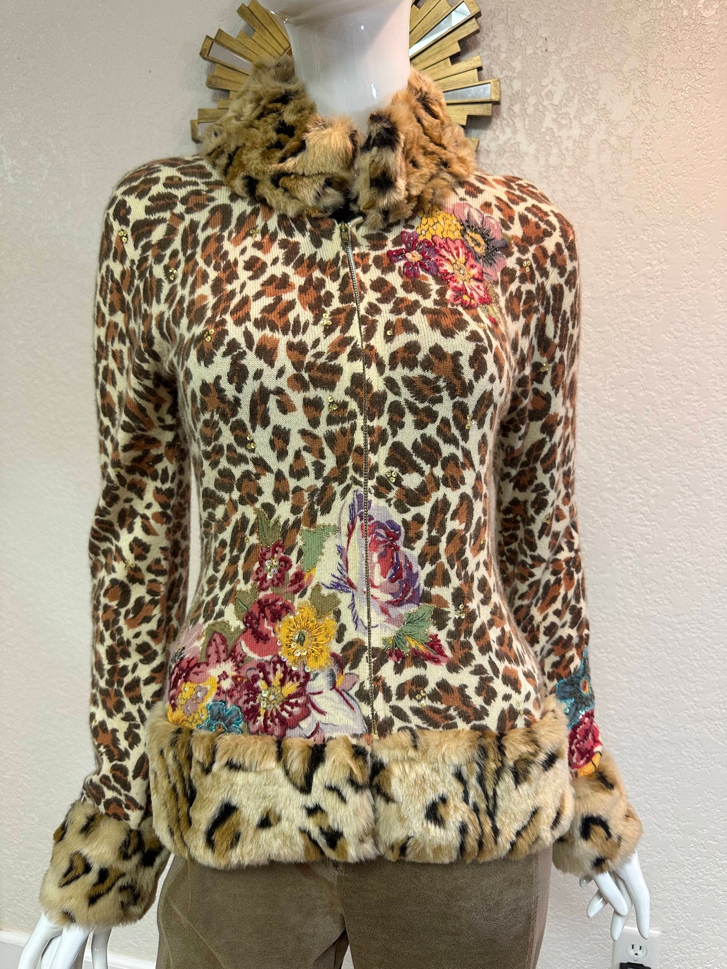 Till The End- Animal Print w/Sequins Top w/Zipper