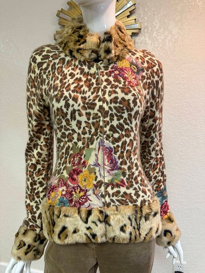 Till The End- Animal Print w/Sequins Top w/Zipper