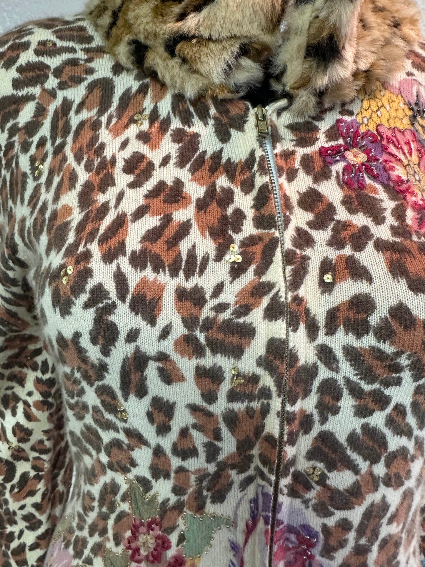 Till The End- Animal Print w/Sequins Top w/Zipper