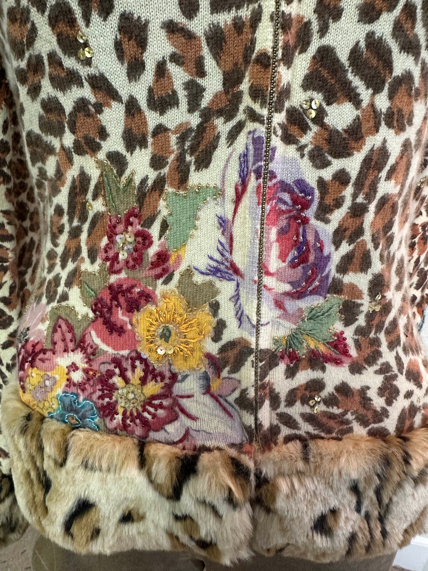 Till The End- Animal Print w/Sequins Top w/Zipper