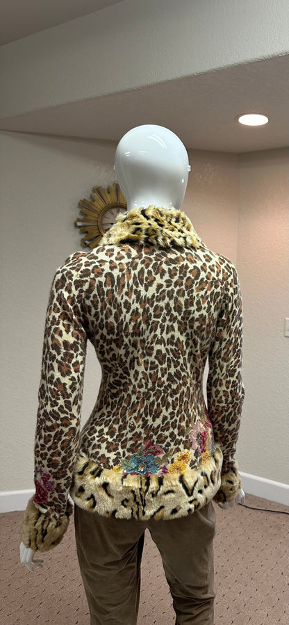 Till The End- Animal Print w/Sequins Top w/Zipper