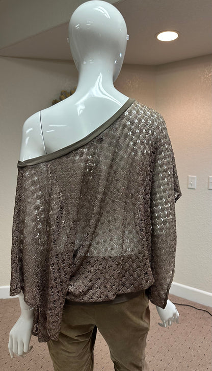 Express Sheer Copper/Butterscotch Top w/