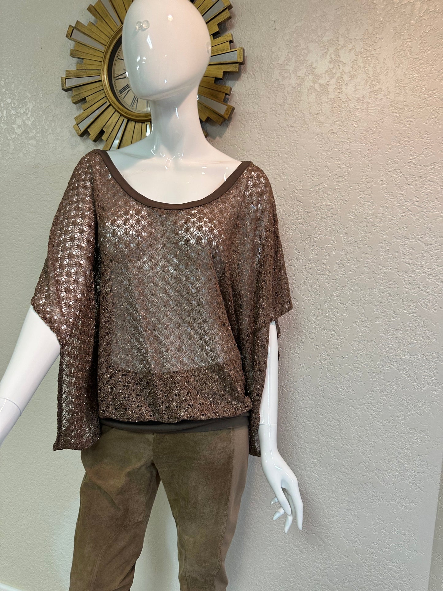 Express Sheer Copper/Butterscotch Top w/