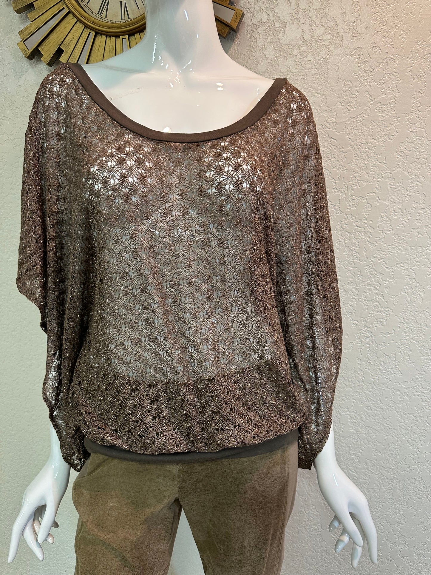 Express Sheer Copper/Butterscotch Top w/