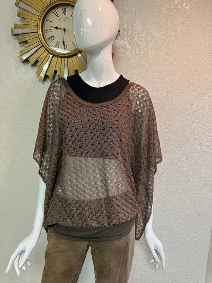 Express Sheer Copper/Butterscotch Top w/