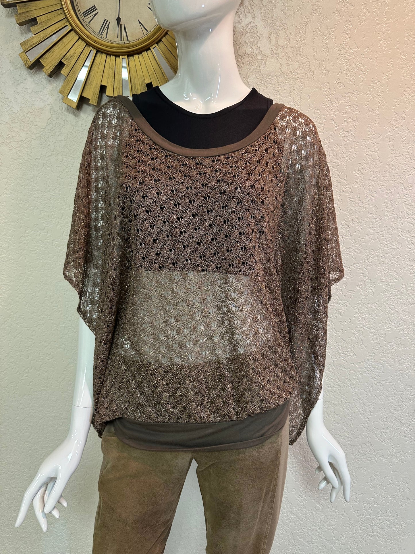Express Sheer Copper/Butterscotch Top w/