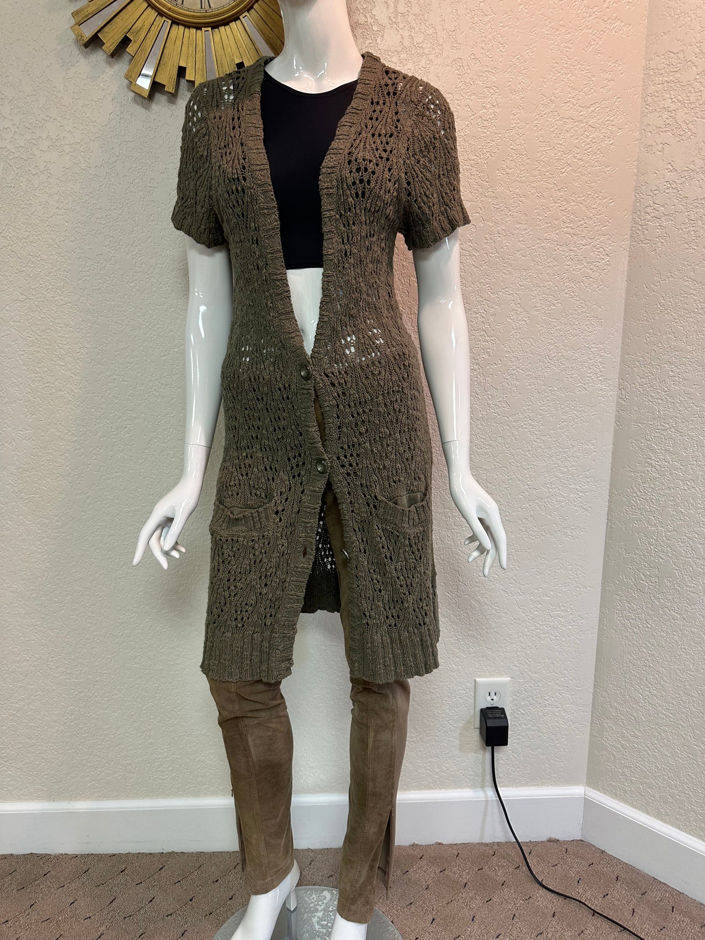 Calvin Klein Jeans Rosemary/Sage Crocheted Top