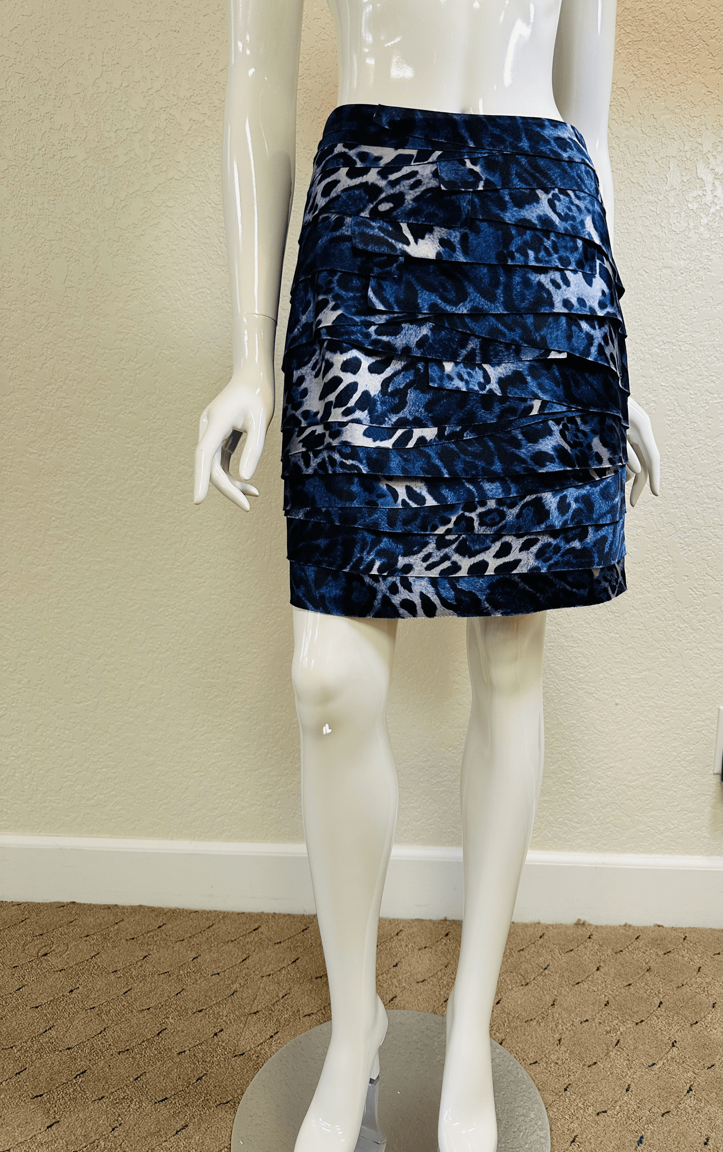 Bebe Blue Animal Print Skirt