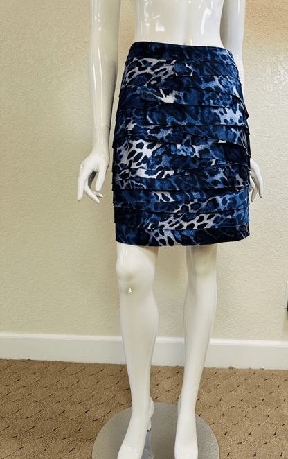 Bebe Blue Animal Print Skirt
