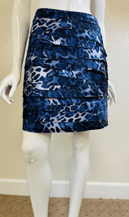 Bebe Blue Animal Print Skirt