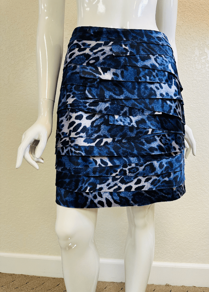 Bebe Blue Animal Print Skirt