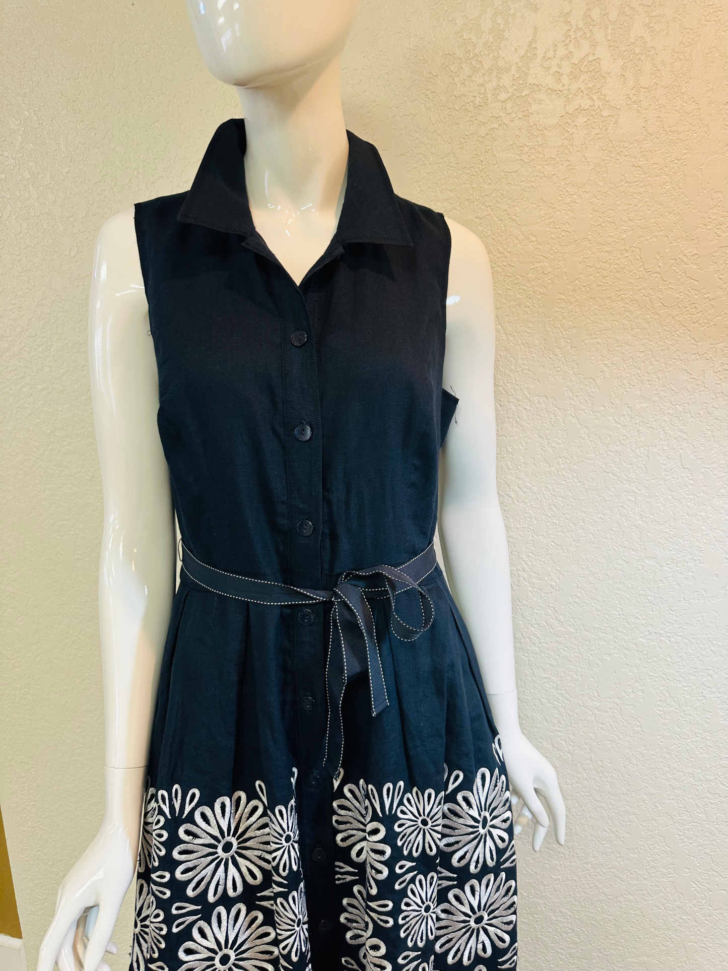 Blue White Button Down Dress