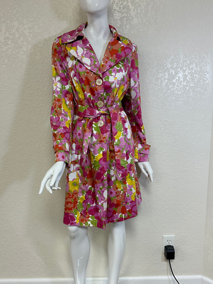 Nine West Floral Trench w/ pink lining