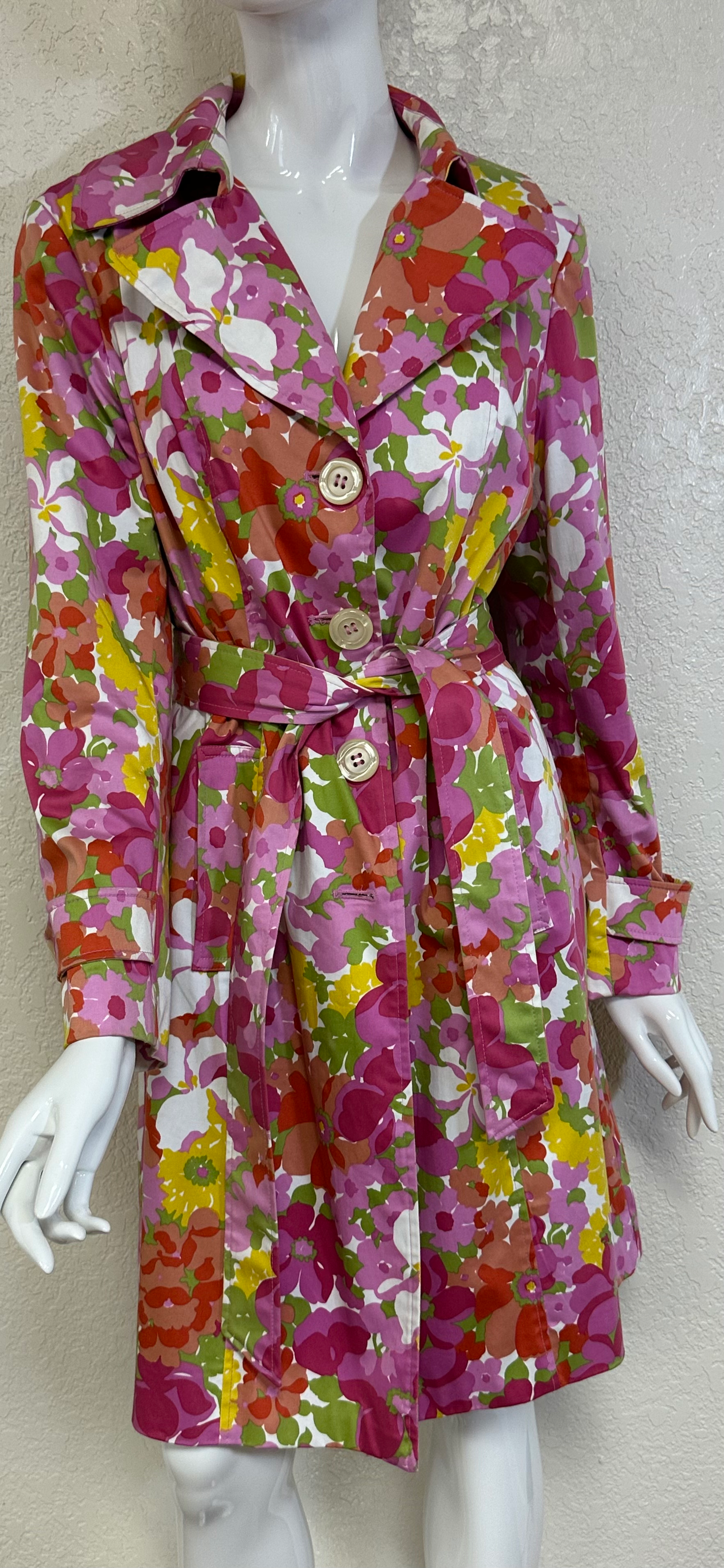Nine West Floral Trench w/ pink lining