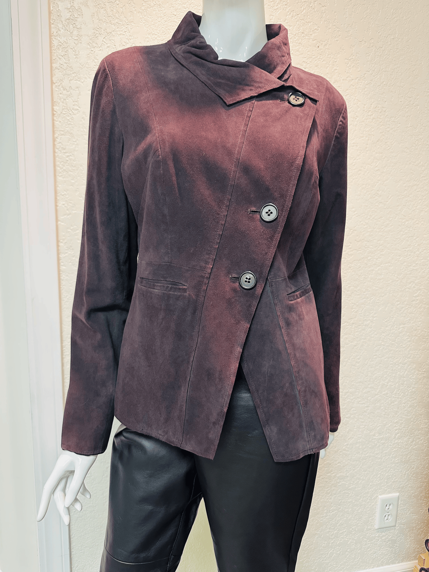 Black Straight Leg Faux Leather Pant