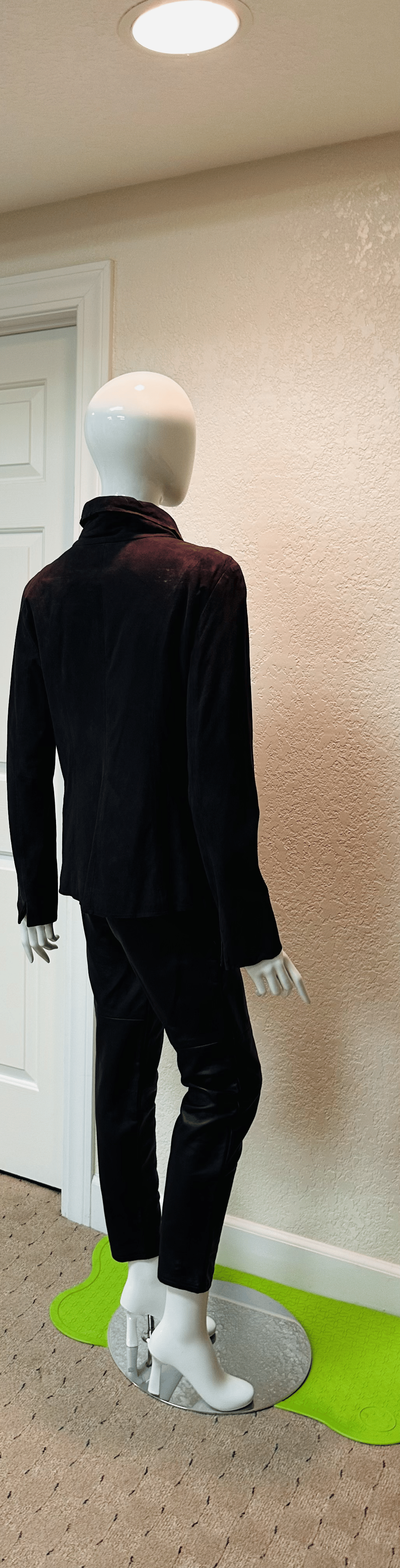 Black Straight Leg Faux Leather Pant