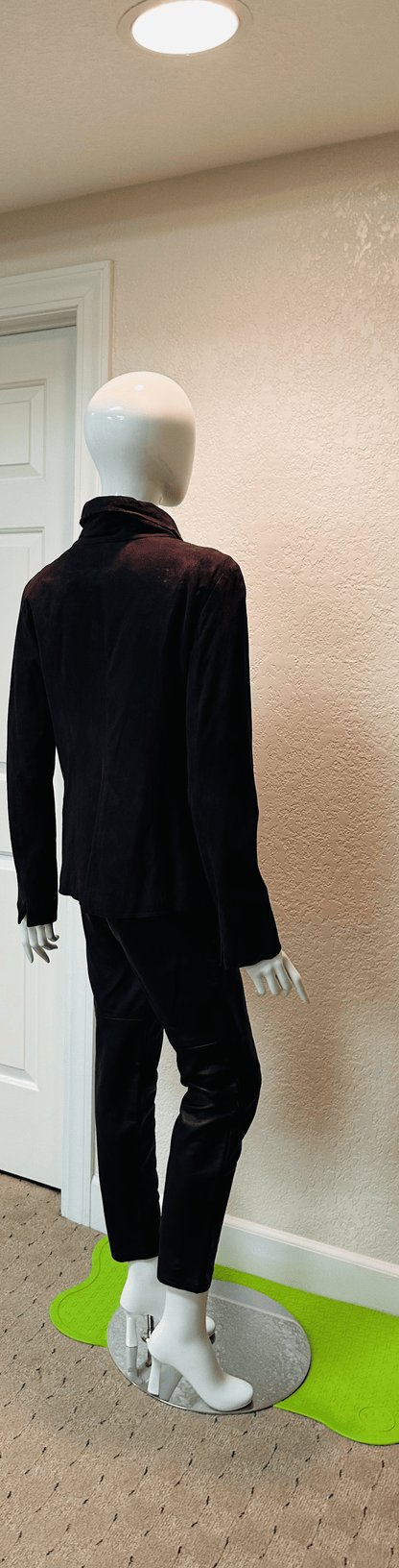 Black Straight Leg Faux Leather Pant