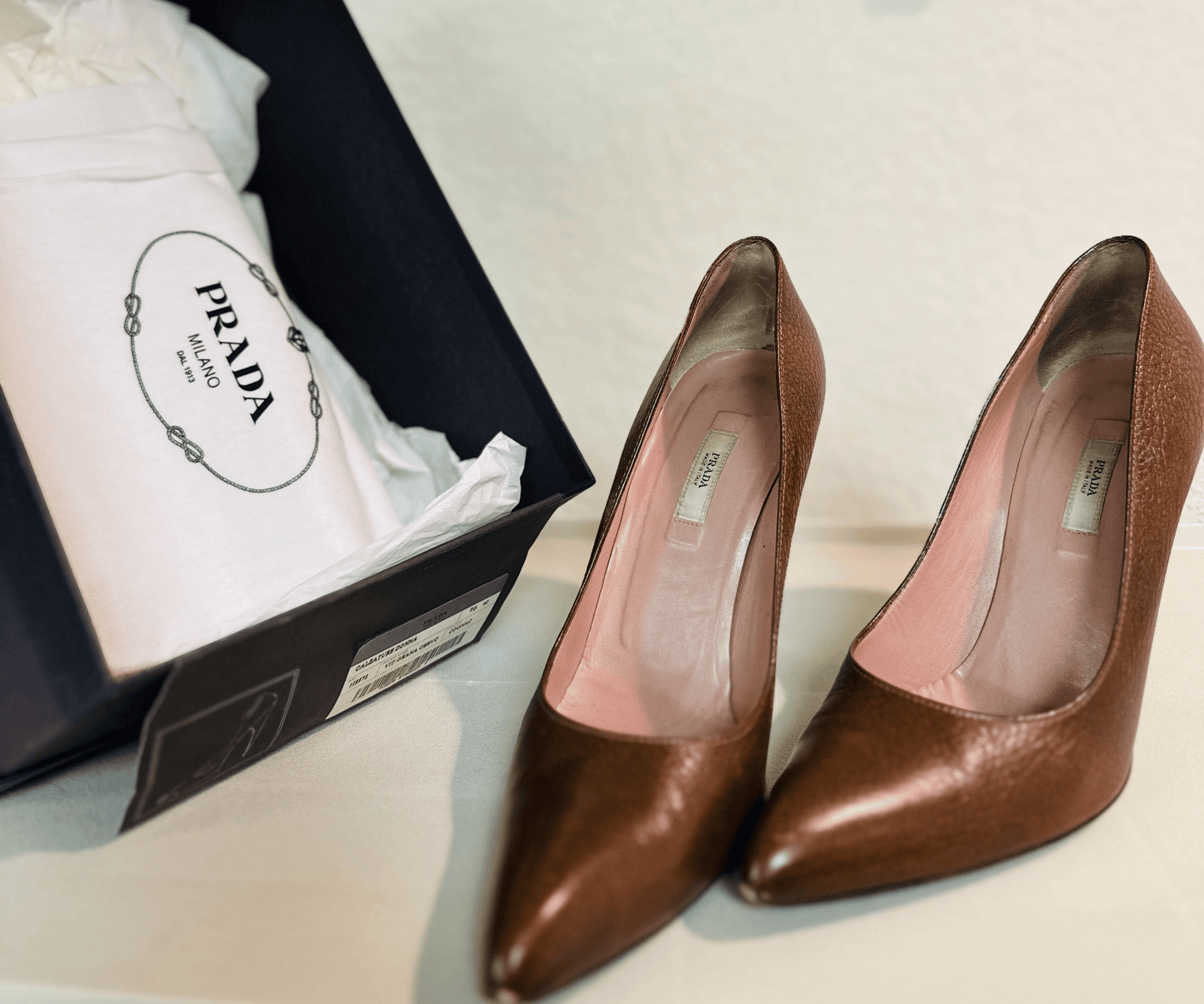 Prada Cognac Pump