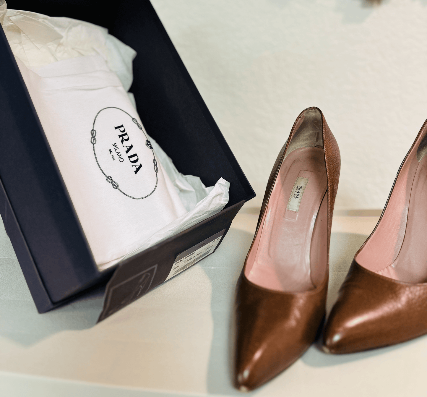 Prada Cognac Pump
