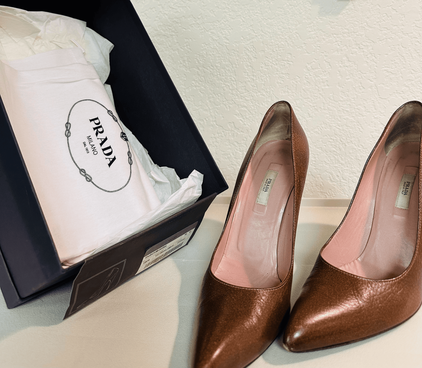 Prada Cognac Pump