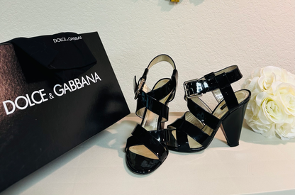 Dolce Gabbana Black Leather Sandal