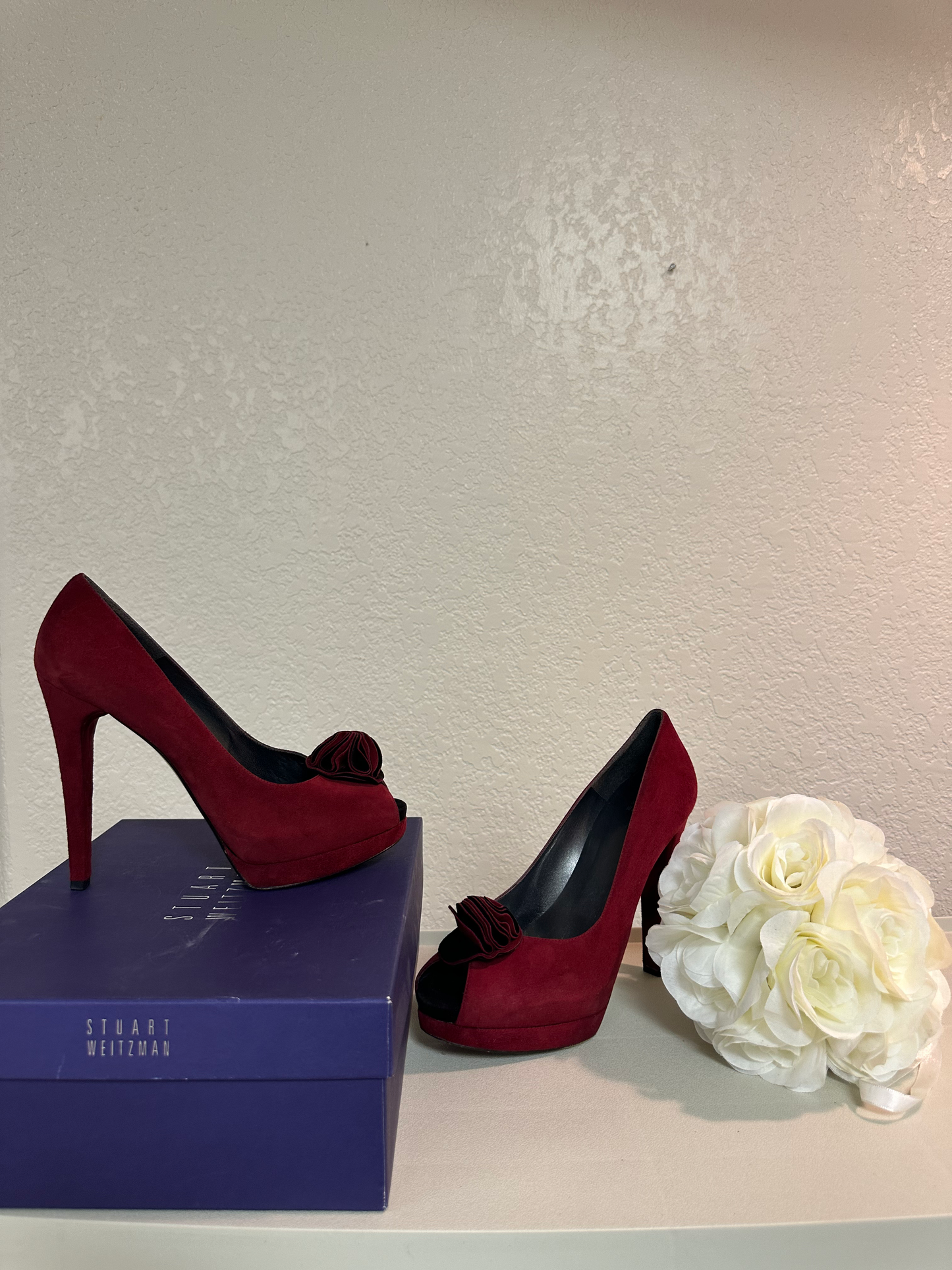 Stuart Weitzman Scarlet Suede Toe Pump