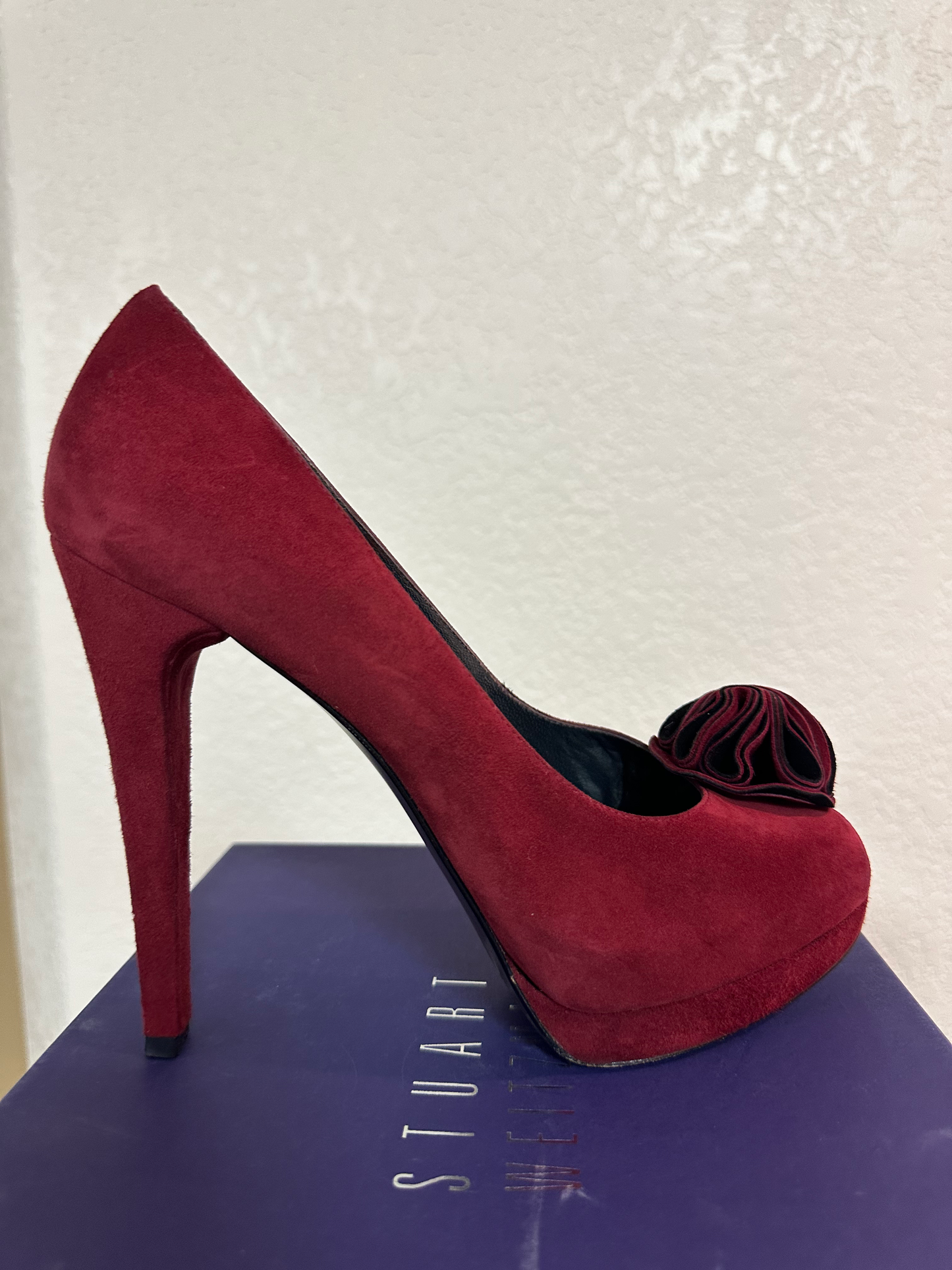Stuart Weitzman Scarlet Suede Toe Pump