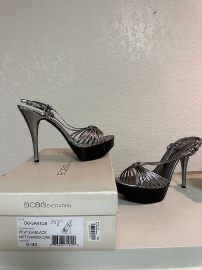 BCBGeneration Pewter Black Metallic Snake Cork