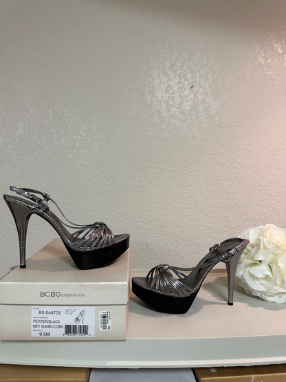 BCBGeneration Pewter Black Metallic Snake Cork