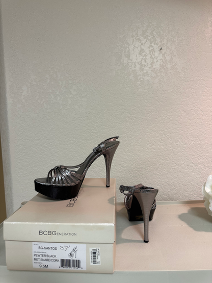 BCBGeneration Pewter Black Metallic Snake Cork