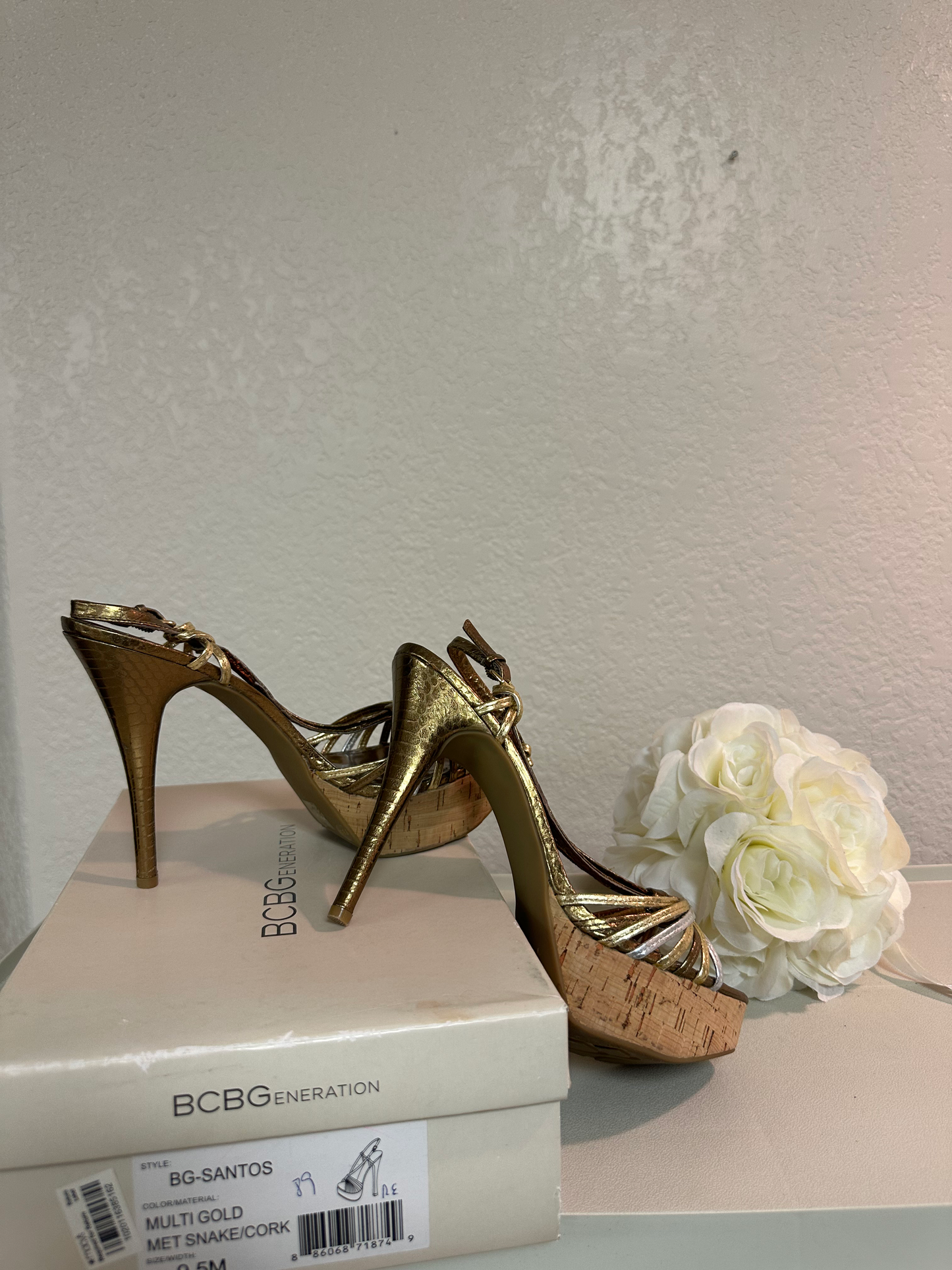 BCBG Multi Snake Cork Sandal