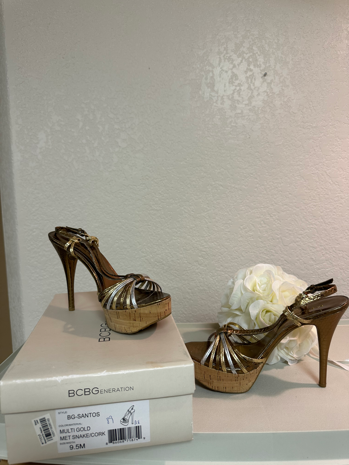 BCBG Multi Snake Cork Sandal