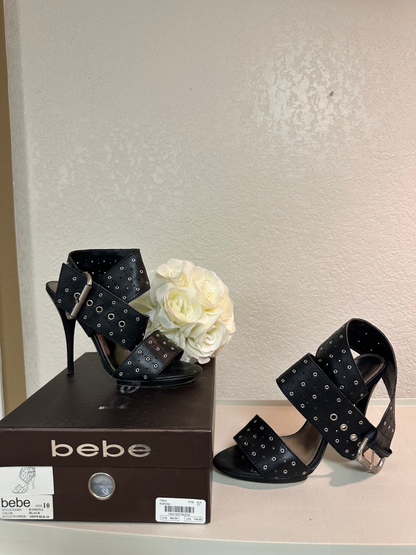 BEBE Black Leather With Grommets