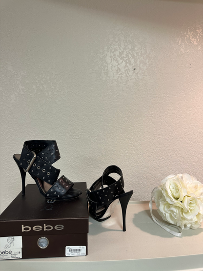 BEBE Black Leather With Grommets