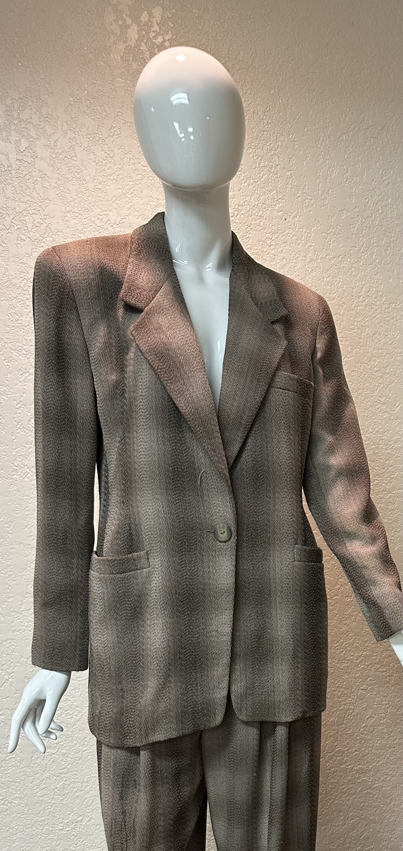 Vintage 2-Pc Brown Plaid Suit