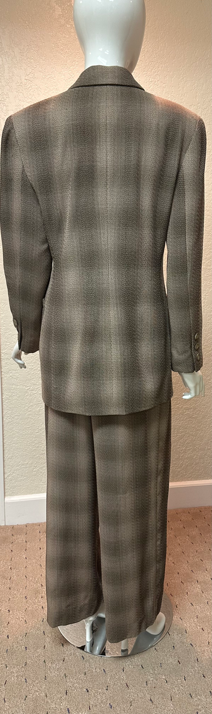Vintage 2-Pc Brown Plaid Suit