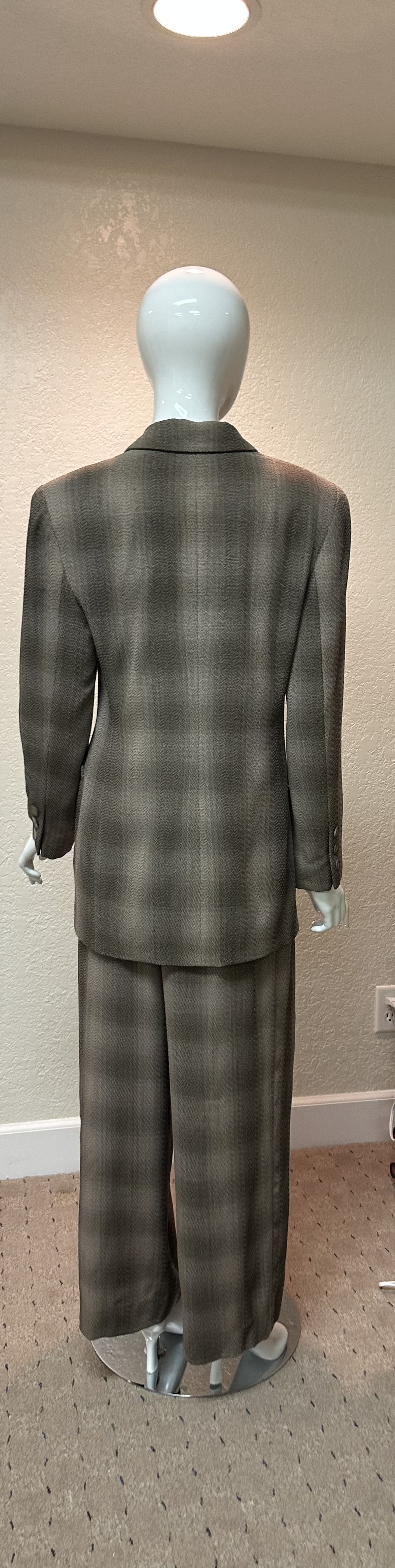 Vintage 2-Pc Brown Plaid Suit